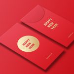 正反俩面新年红包样机mockup
