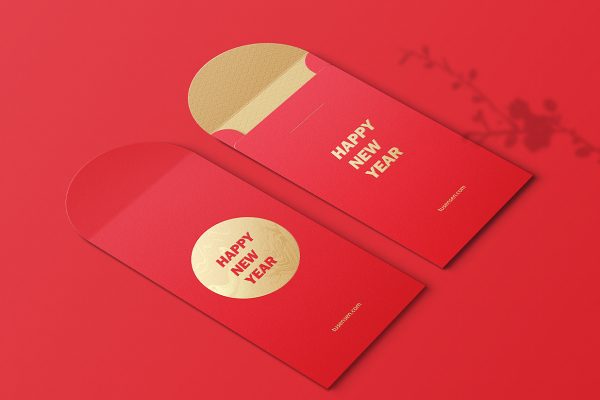 精致的新年红包样机mockup
