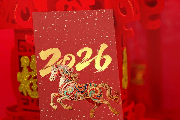 带场景布置的新年红包样机mockup