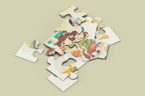 儿童拼图样机mockup
