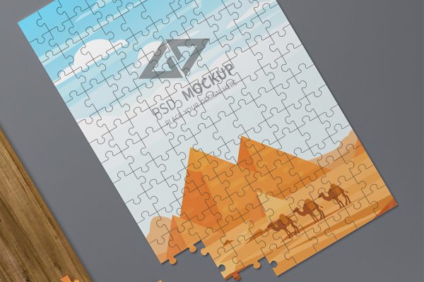 儿童拼图样机mockup