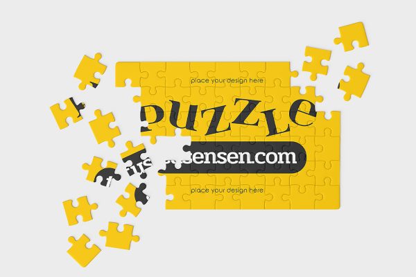 高质感拼图样机mockup