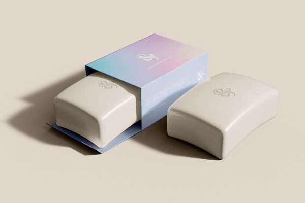 带包装的肥皂香皂样机mockup