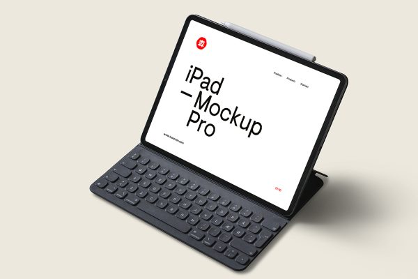 带键盘的iPad Pro平板样机mockup