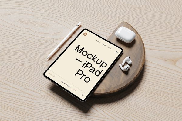 AirPods和iPad Pro平板样机mockup
