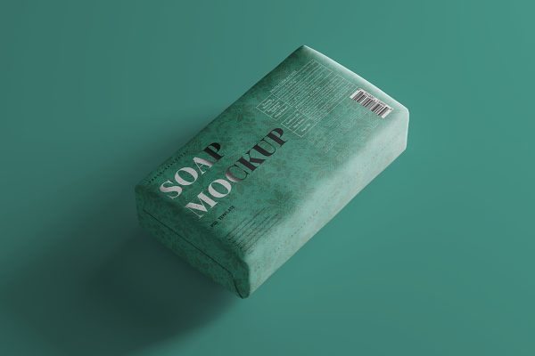 带包装纸的精致肥皂香皂包装样机mockup10组