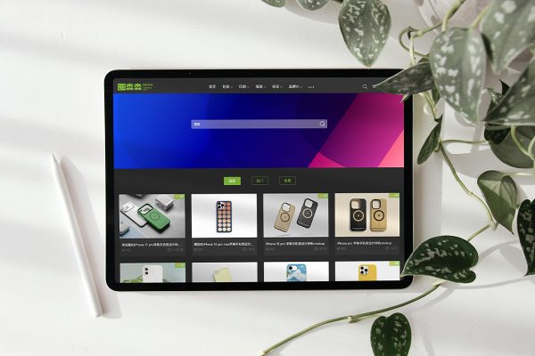 带花边的iPad Pro平板样机mockup