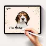 带手握笔的iPad Pro平板样机mockup