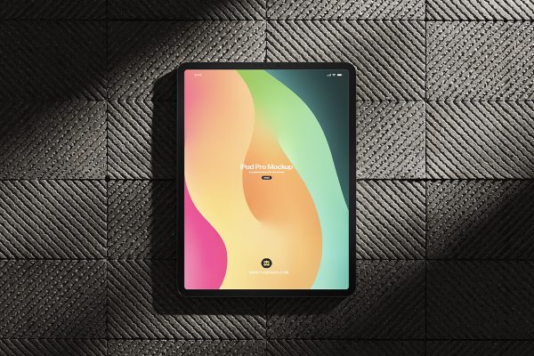 放置地面的iPad pro 平板样机mockup3组
