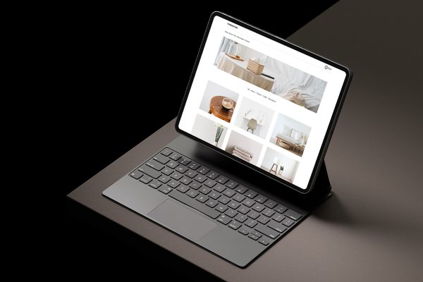 带键盘的精致iPad 平板样机mockup3组