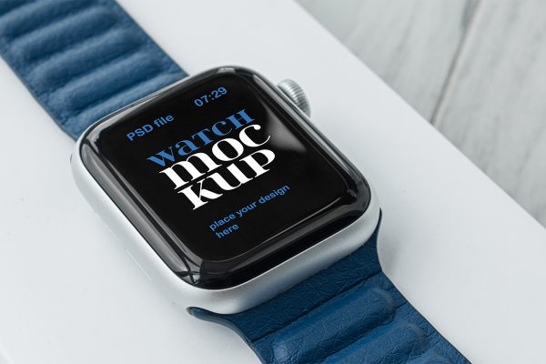 带表带的Apple Watch苹果手表样机mockup5组