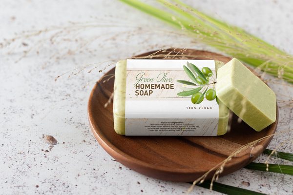 带场景的手工肥皂样机mockup