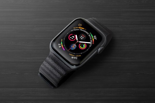 带皮质表带的Apple Watch苹果手表样机mockup