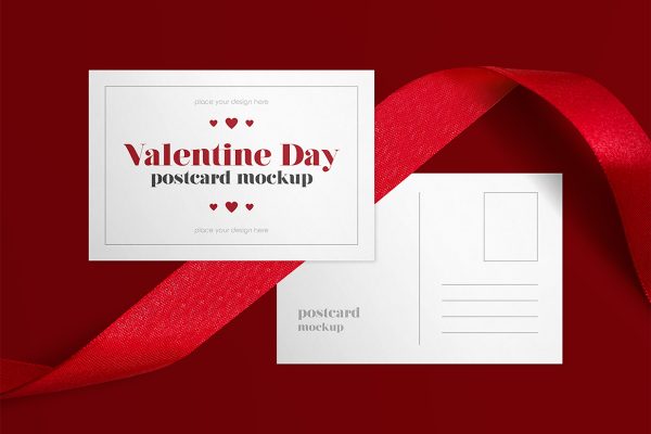 情人节明信片样机mockup