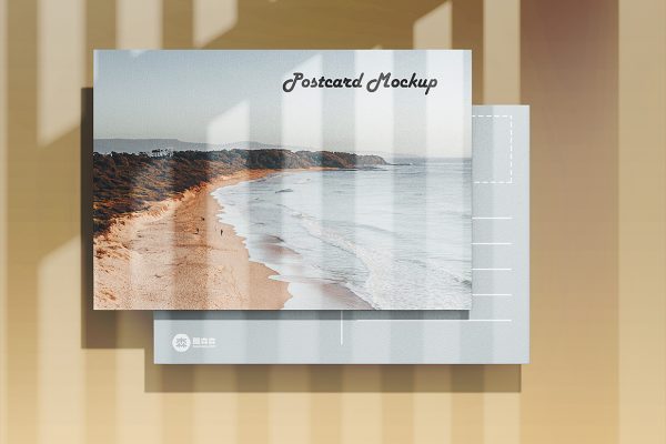 带光影的明信片样机mockup3组