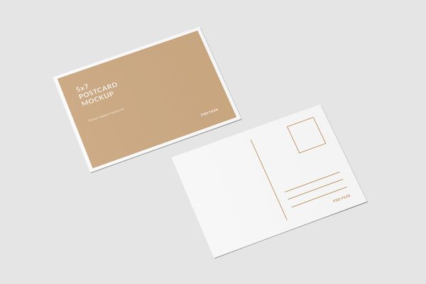 简约风明信片样机mockup