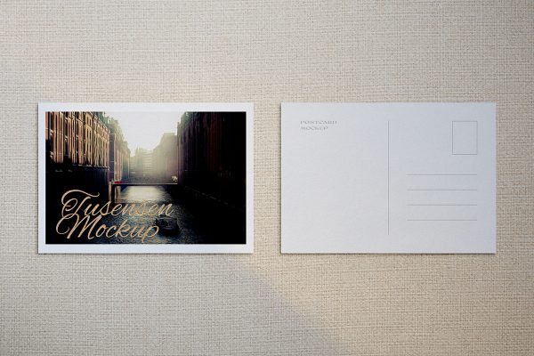 金箔压印明信片样机mockup