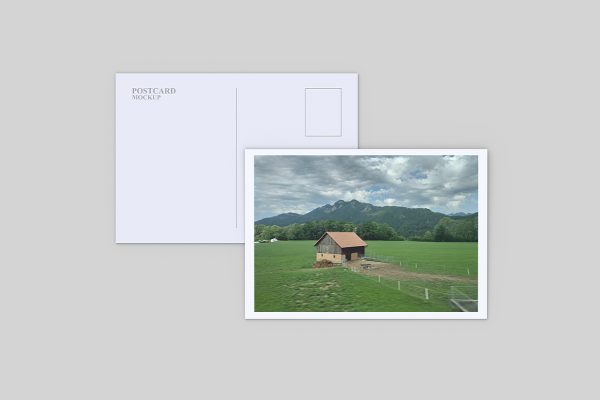 简明信片样机mockup