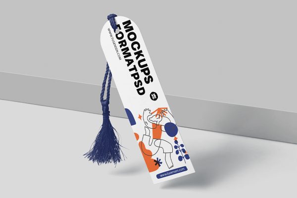 带流苏的书签样机mockup2组
