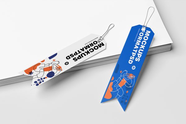 带场景的书签样机mockup