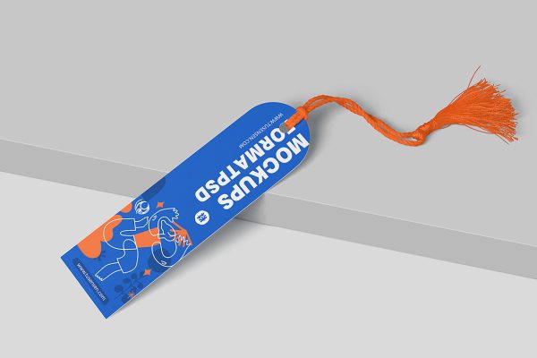 带流苏的书签样机mockup3组