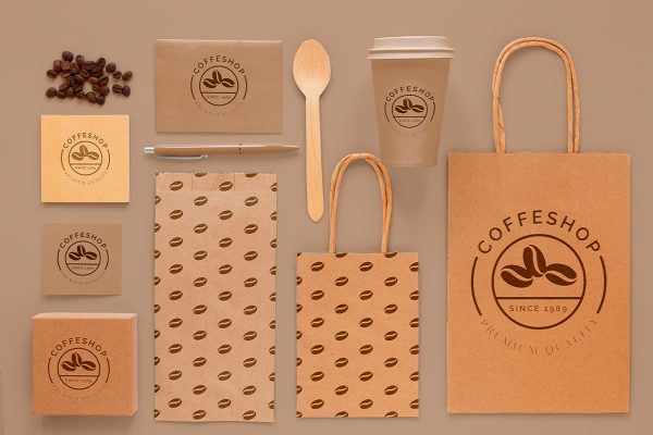 咖啡品牌包装套装VI样机mockup