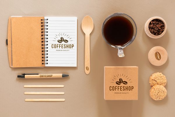 咖啡品牌文创包装套装VI样机mockup