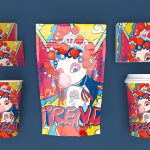 国潮风文创包装套装VI样机mockup