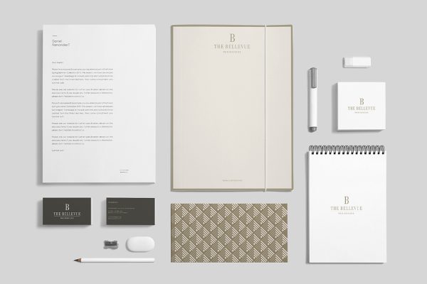 办公用品文具文创套装VI样机mockup