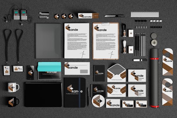 办公用品文具品牌文创套装VI样机mockup