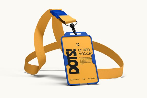 带挂绳的工牌工作证胸牌样机mockup2组