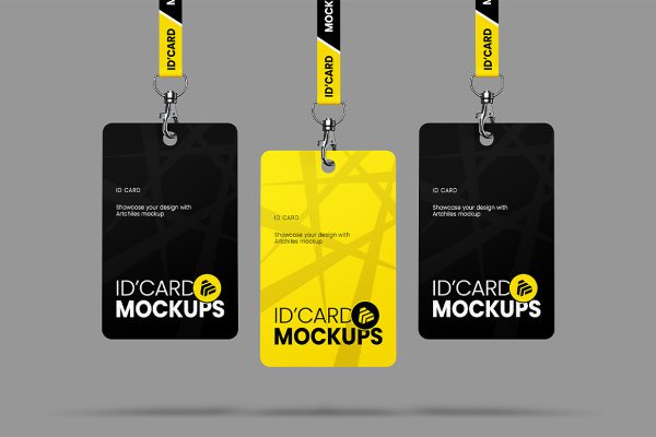 高质感工牌工作证胸牌样机mockup4组