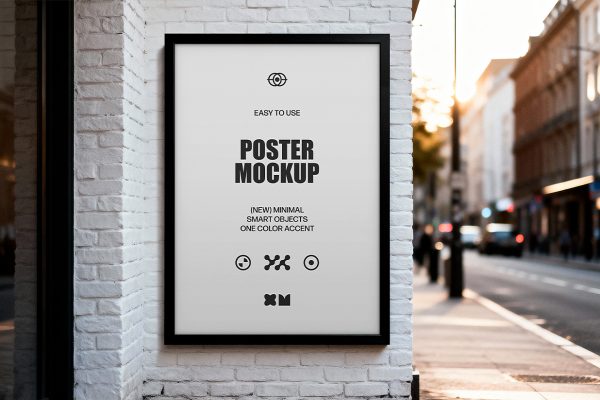 户外广告牌海报样机mockup