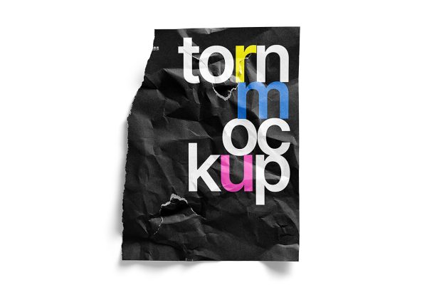 撕裂的海报样机mockup