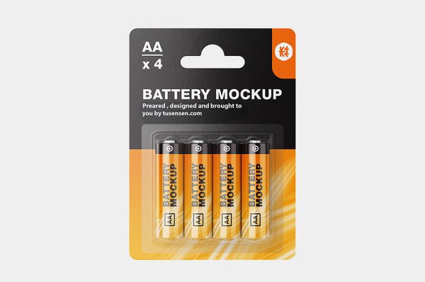 带包装的电池样机mockup3组