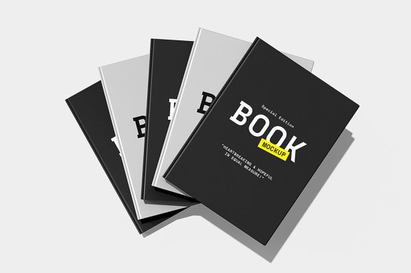 优雅的精装书籍样机mockup8组