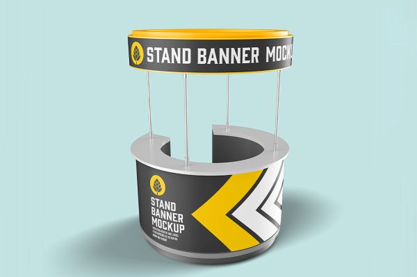 圆形促销展台样机 mockup3 组