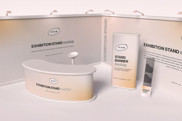 品牌简约展位样机 mockup
