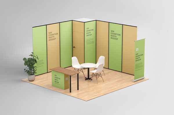 精致的活动展位样机 mockup