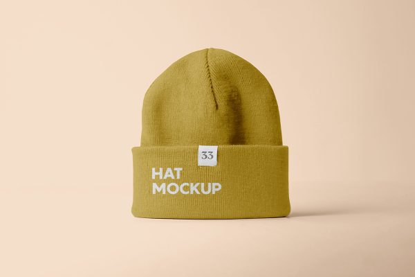 冬季针织帽帽子样机 mockup