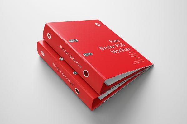 堆叠的文件夹活页夹档案夹样机mockup