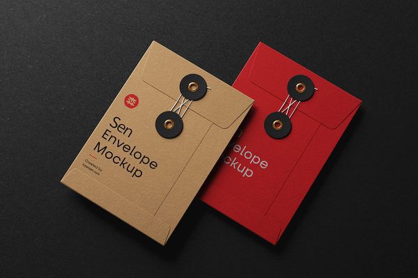 牛皮纸文件袋档案袋信封袋样机mockup