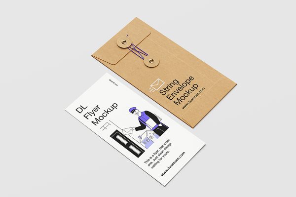 高质感文件袋档案袋信封袋样机mockup5组