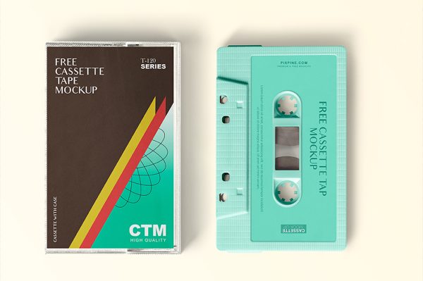 盒式音乐磁带卡带样机mockup