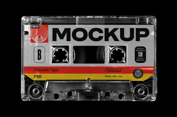 复古音乐磁带卡带样机mockup