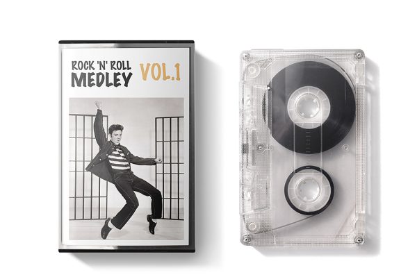 复古盒式音乐磁带卡带样机mockup4组