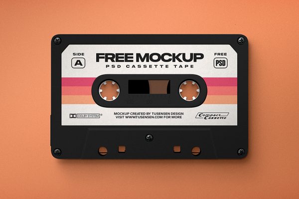 复古音乐磁带卡带样机mockup