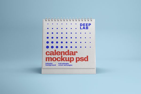 方形立式活页翻页台历日历样机mockup7组