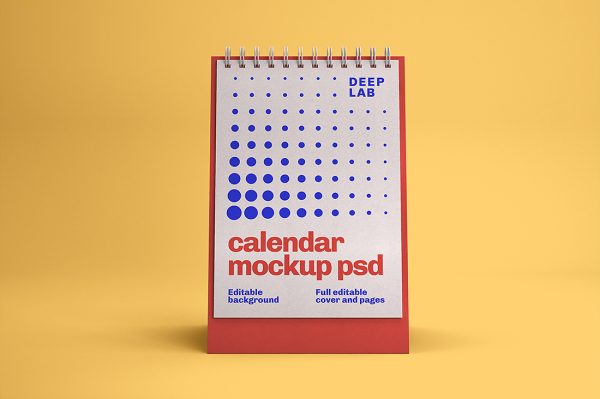 竖版立式台历日历样机mockup8组