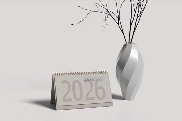 桌面质感台历日历样机mockup4组